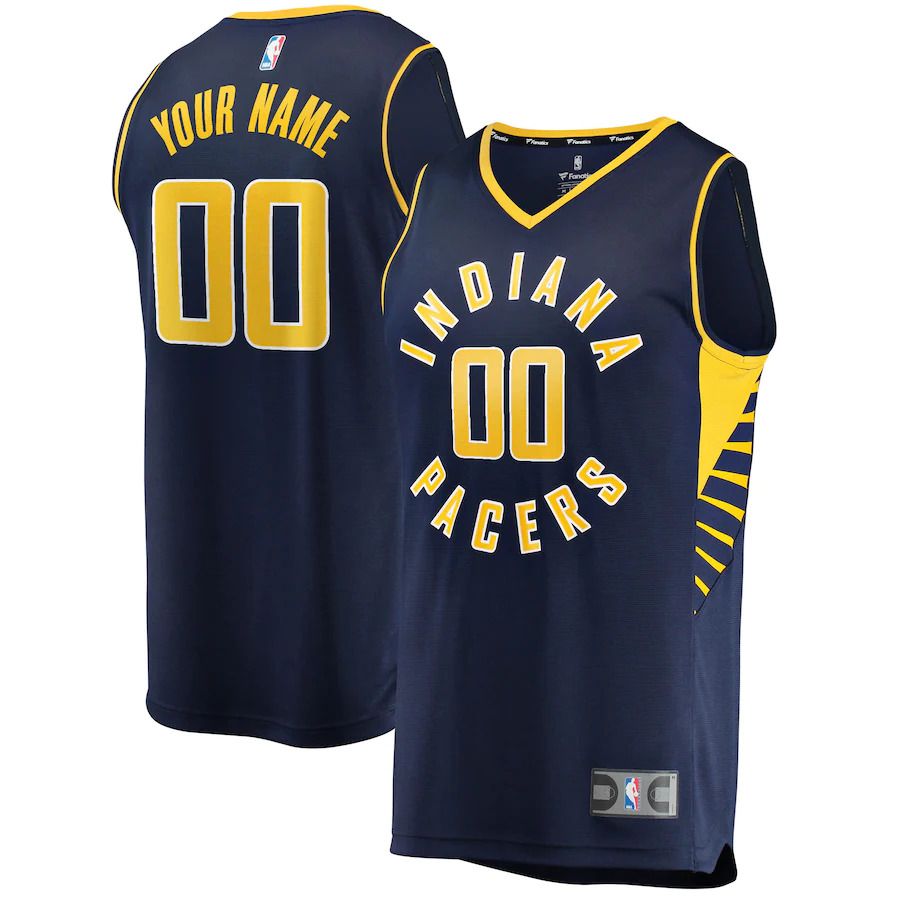 Men Indiana Pacers Fanatics Branded Navy Fast Break Custom Replica NBA Jersey